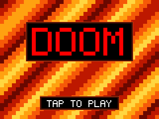 DOOM on the TFT shield in the emulator: the CPU on I'm Too Young to Die clears E1M1 and E1M2 with the pistol, then picks up the shotgun on E1M3 and fights there until it dies